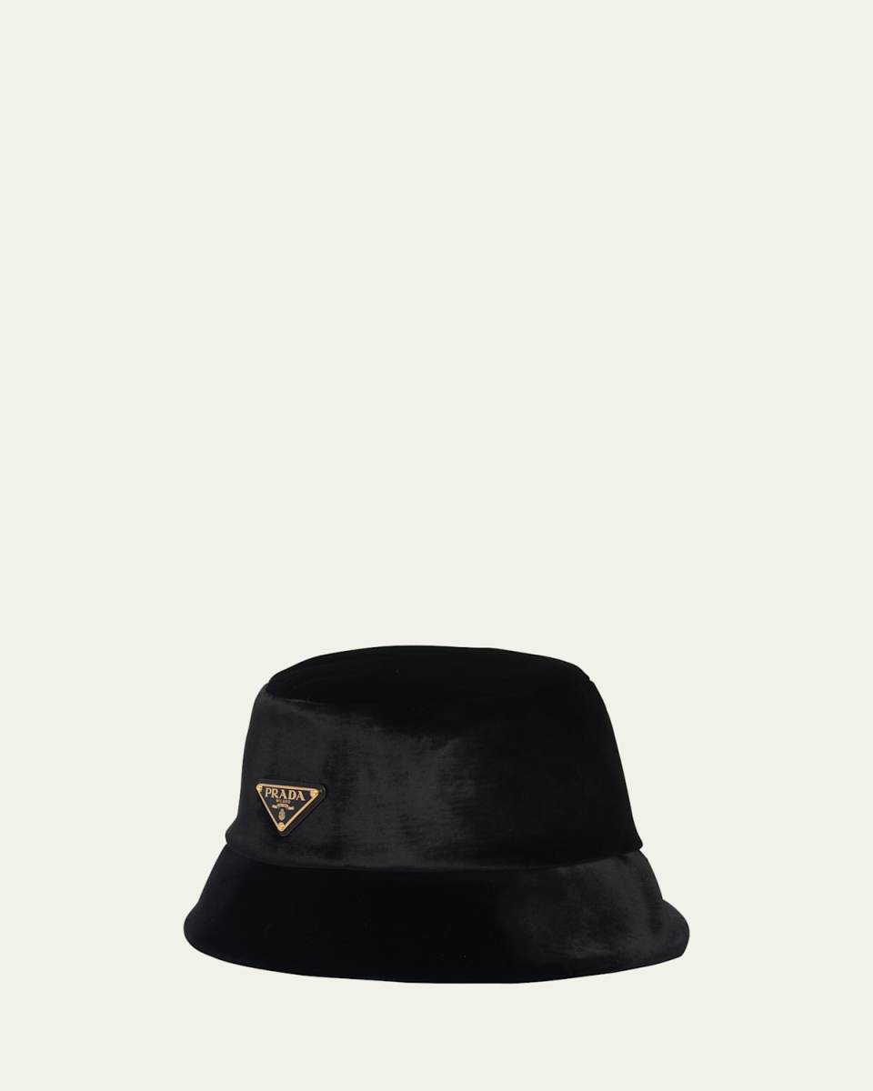 Logo Velvet Bucket Hat